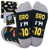 10 Year Old Birthday Gifts Ideas for Boys - Socks for Kids Age 10, Presents for 10 Year Old Tween Boys, Birthday Gift Box with Greeting Card