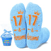 HAPPYPOP 17th Birthday Gifts for 17 Year Old - Teen Girl Teenage Boy Birthday Sock Gift Ideas, Happy Birthday Socks for Teens