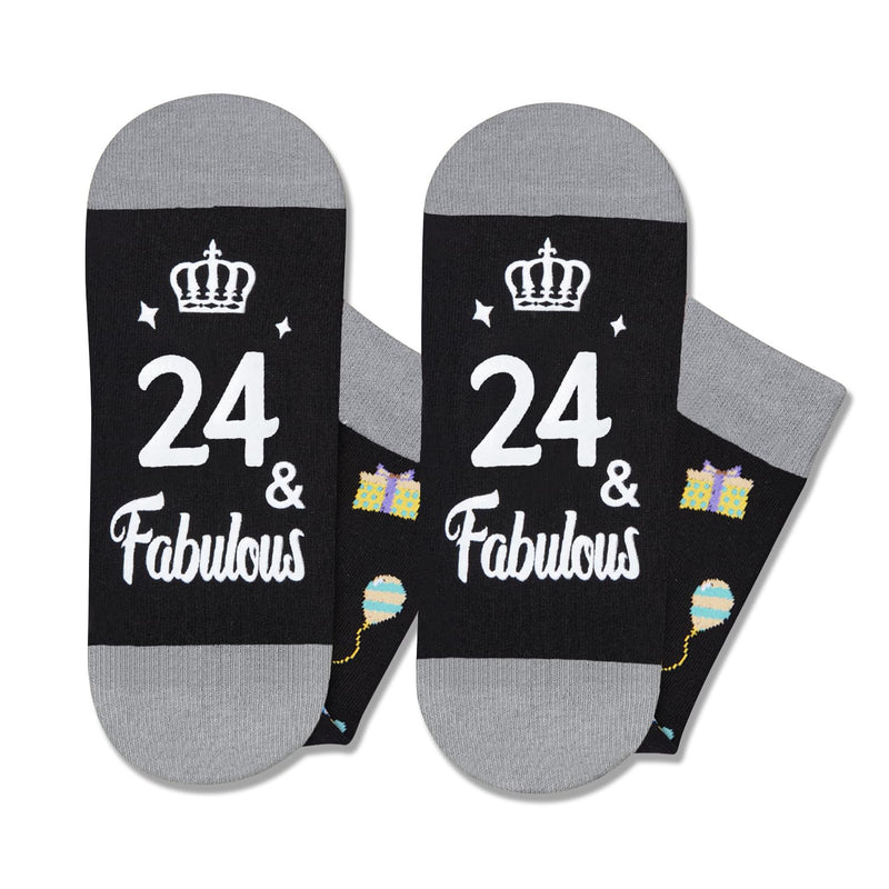 24th Birthday Gifts Socks Ideas - Gifts for 24 Year Old Woman Man Best Gifts for 24 Year Old Male Female, Gifts Greeting Card