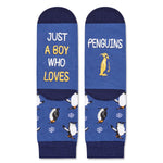 HAPPYPOP Penguin Gifts for Boys Kids - Funny Crazy Ocean Socks 7-9 Years, Penguin Socks Animal Socks