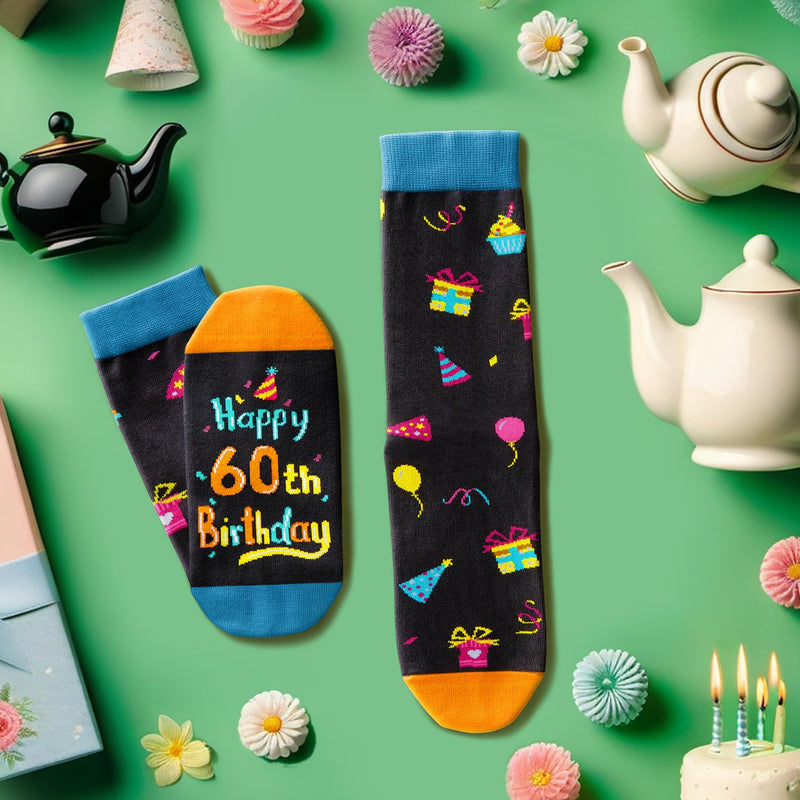 60th Birthday Gifts Ideas Socks - Gifts for Guys in Their 60s, 60th Birthday Socks for Men Women, 60 Year Old Gifts for Man Woman