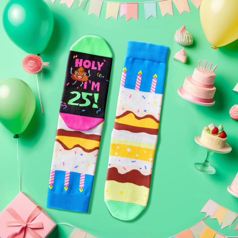 25th Birthday Gifts for Her Him, Gifts for 25 Year Old Women Men, Best Cool 25th Birthday Gifts Socks for Male Female