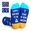 7th Birthday Gift Ideas Socks - Presents for 7 Year Old Girls Boys, Seven Year Old Gifts, Socks for Kids Age 7