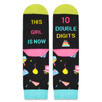 10 Year Old Birthday Gifts Ideas for Girls - Socks for Tween Girls Age 10, Presents for 10 Year Old Kids, Gifts for Ten Year Old Girls, Black