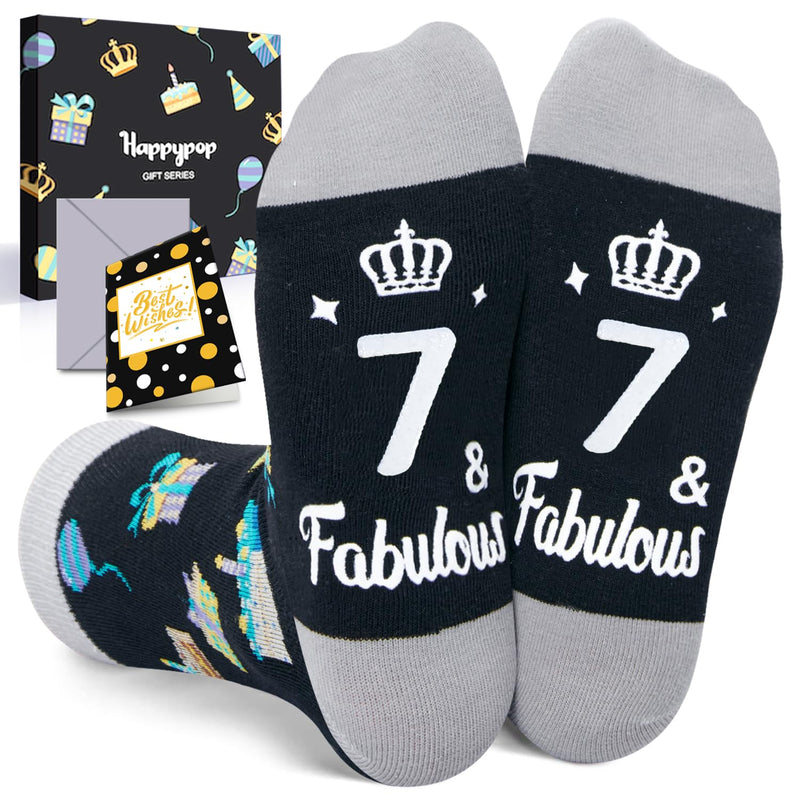 7th Birthday Gifts Ideas for Boys - Socks for Boys Girls Age 7, Seven Year Old Gifts for Kids, Presents for 7 Year Olds, Birthday Gift Box with Greeting Card