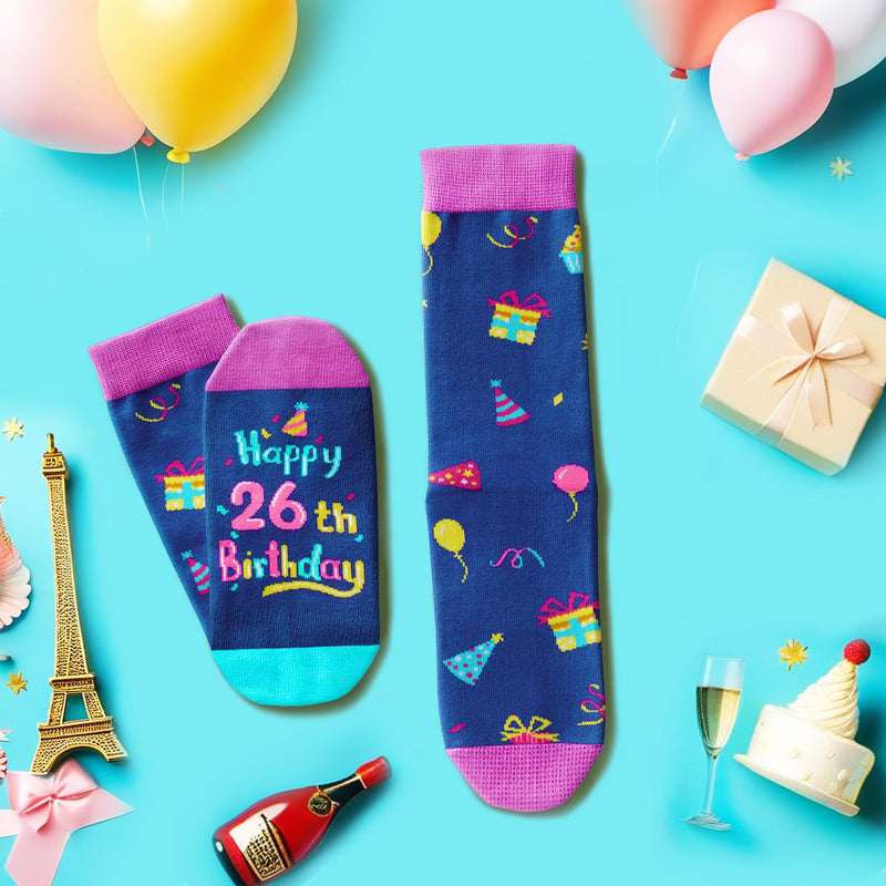 26th Birthday Gifts Ideas Socks - Gifts for 26 Year Old Woman Man, Best Gifts for 26 Year Old Male Female