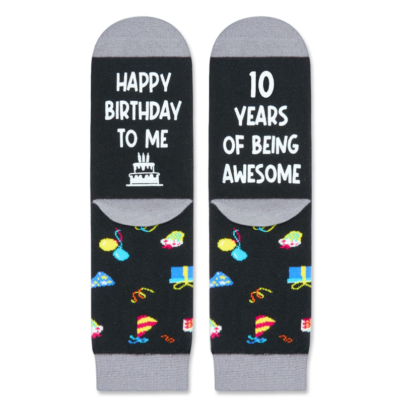 10 Year Old Birthday Gifts for Boys - Socks for Tween Boys Girls Age 10, Presents for 10 Year Olds, 10 Year Old Boy Gift Ideas, Black