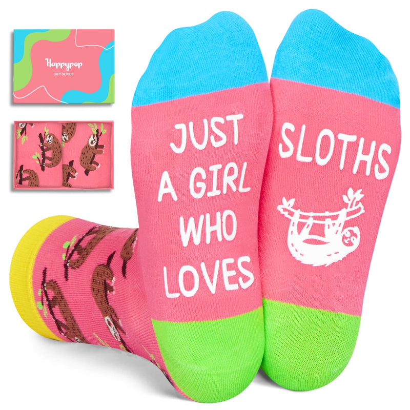 Sloth Gifts for Girls; Funny Sloth Socks for Teen Girls, Novelty Socks for Teens, Sloth Gifts for 7-9 Years