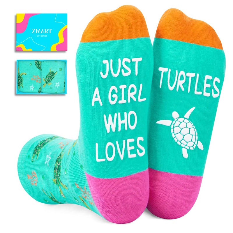 Funny Turtle Gifts for Women Girls; Sea Turtle Ocean Gifts, Turtle Socks Sea Animal Socks