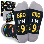 9th Birthday Gifts Ideas for Boys - Socks for Kids Age 9, Gifts for Nine Year Olds, Presents for 9 Year Old Boys, Happy Birthday Gift Box with Greeting Card