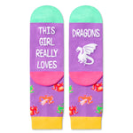 Crazy Dragon Gifts for Girls Kids; Silly Socks for Kids 13-18 Years Dragon Socks