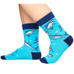 HAPPYPOP Silly Socks for Boys - Funny Shark Gifts Kids 7-9 Years, Novelty Ocean Animal Gifts Shark Socks