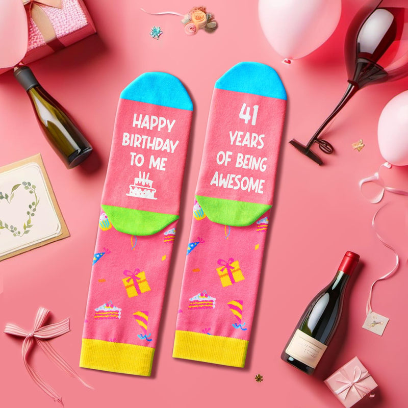 41st Birthday Gifts Ideas for Women - Socks for 41 Year Olds, 41st Birthday Gifts for Her Him, Best Gifts for 41 Year Old Woman Man