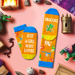 HAPPYPOP Funny Dragon Gifts for Women Teen Girls - Dragon Socks, Funny Saying Socks, Dragon Stocking Stuffers