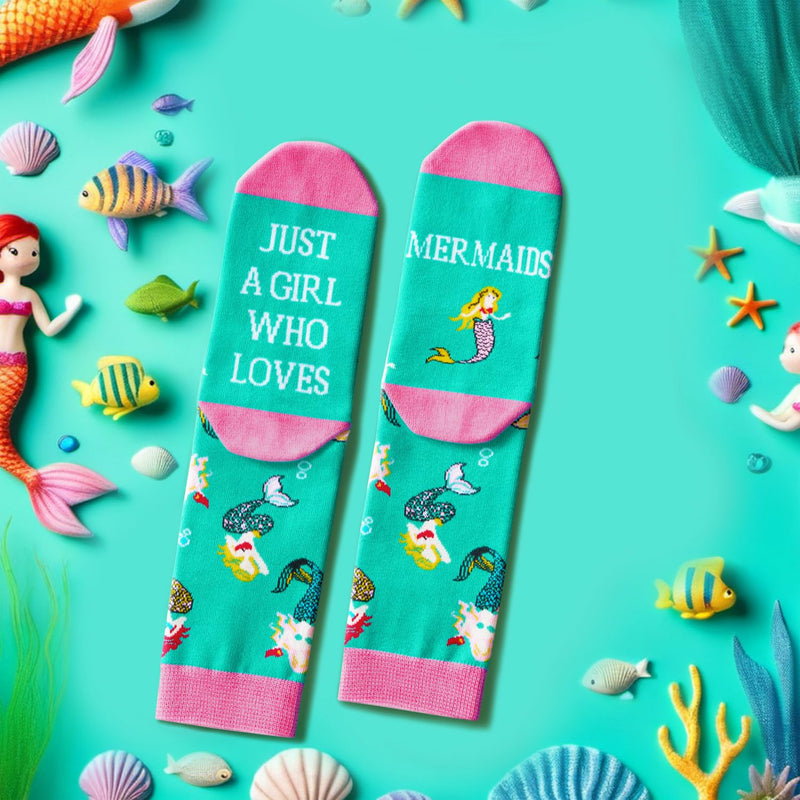 Mermaid Gifts for Women Girls - Crazy Mermaid Socks Ocean Gifts, Marine Animal Socks for Teens