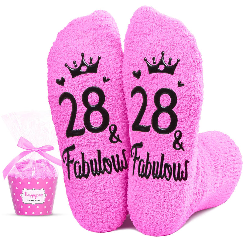 28th Birthday Gifts for Women, 28 Year Old Women Female Birthday Gifts, Happy 28th Birthday Socks for Woman Girls