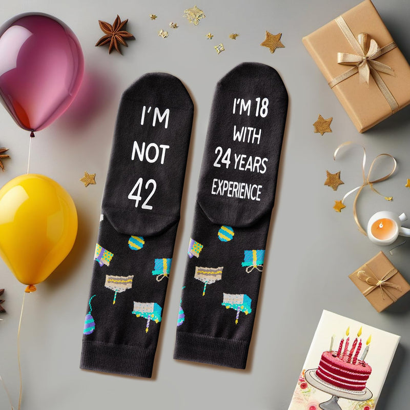 42nd Years Old Birthday Gifts for Men - Socks for 42 Year Olds, Gift Ideas for 42 Year Old Man Woman, 42nd Birthday Gifts