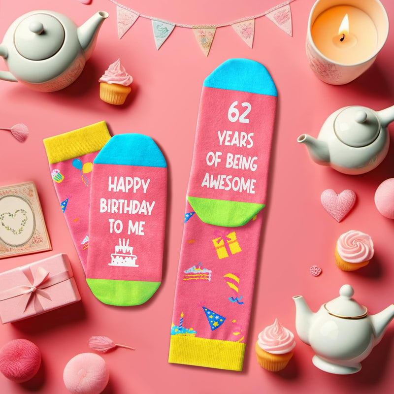 62nd Birthday Gifts Ideas for Women - Socks for 62 Year Olds, 62nd Birthday Gifts for Her Him, Best Gifts for 62 Year Old Woman Man