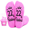 22nd Birthday Gifts for Women, 22 Year Old Women Female Birthday Gifts, Happy 22nd Birthday Socks for Woman Girls