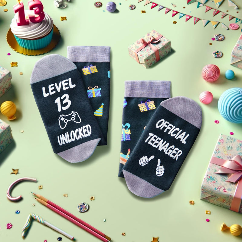 13th Birthday Gifts Ideas for Boys - Socks for Boys Girls Age 13, Birthday Presents for 13 Year Olds Official Teenagers