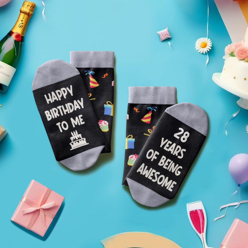 28th Birthday Gifts Socks Ideas - Gifts for 28 Year Old Women Men Best Gifts for 28 Year Old Male Female