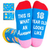 18th Birthday Gifts for Daughter Son, 18 Year Old Boy Girl Birthday Gifts, Gifts for 18th Teen Boys Girls, 18th Birthday Socks