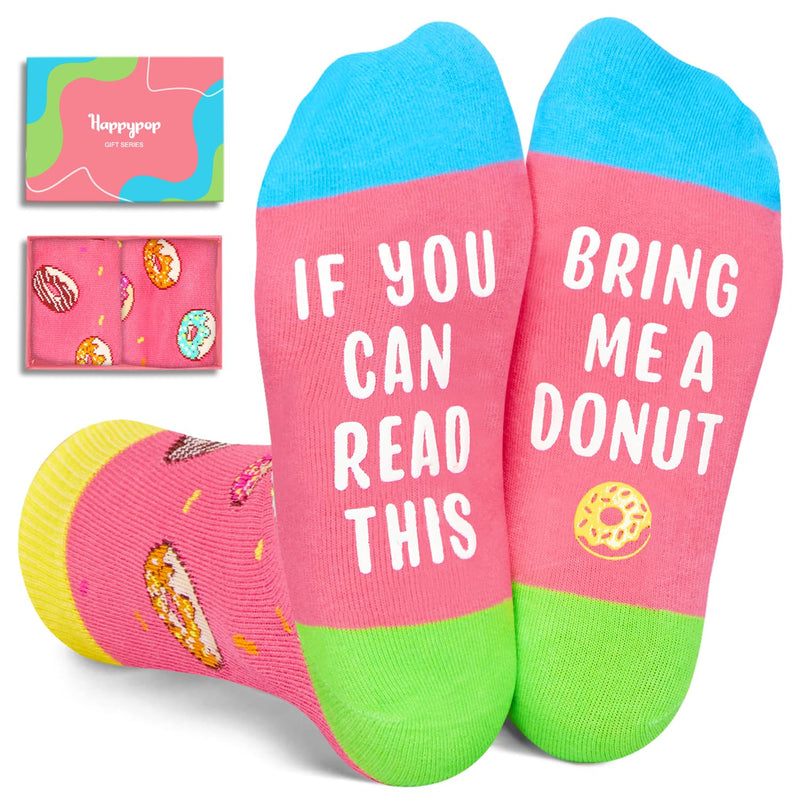 Donut Socks Girls Donut Gifts, Fun Novelty Crazy Gifts For Girls Kid, If You Can Read This Socks