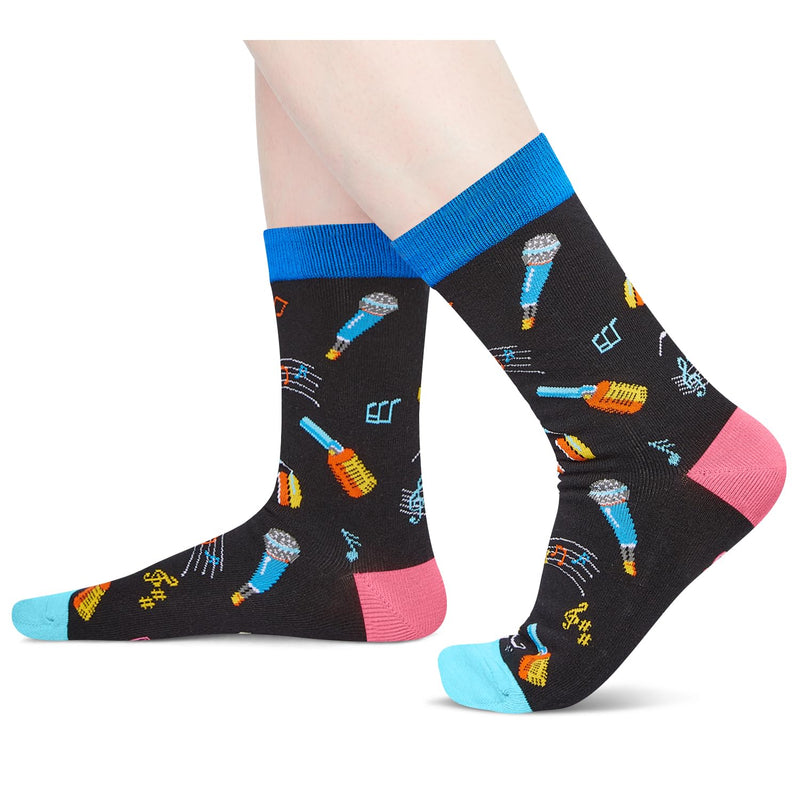 HAPPYPOP Singing Gifts for Women Girls - Funny Music Gifts for Teens, Music Singing Socks Singers