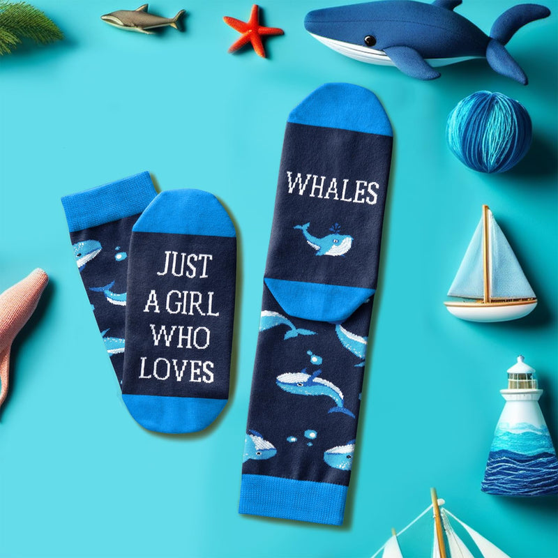 Whale Gifts for Women Girls - Crazy Whale Socks Ocean Gifts, Sea Whale Socks Animal Socks