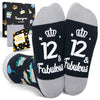 12th Years Old Birthday Gifts for Boys - Socks for Tween Girls Age 12, Presents for 12 Year Old Kids, 12 Yr Old Gift Ideas, Birthday Gift Box with Greeting Card