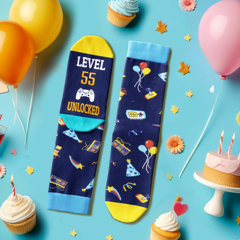 55th Years Old Birthday Gifts for Men - Socks for 55 Year Olds, Gift Ideas for 55 Year Old Middle Aged Man Woman, 55th Birthday Socks