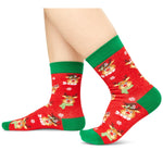 Christmas Gifts Stocking Socks for Kids - Santa Redeer Corgi Stocking Stuffers for Boys Girls 4-6 Years