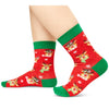 Christmas Gifts Stocking Socks for Women - Secret Santa Socks Xmas Stocking with Greeting Card for Teens, Christmas Stocking 4 Pack