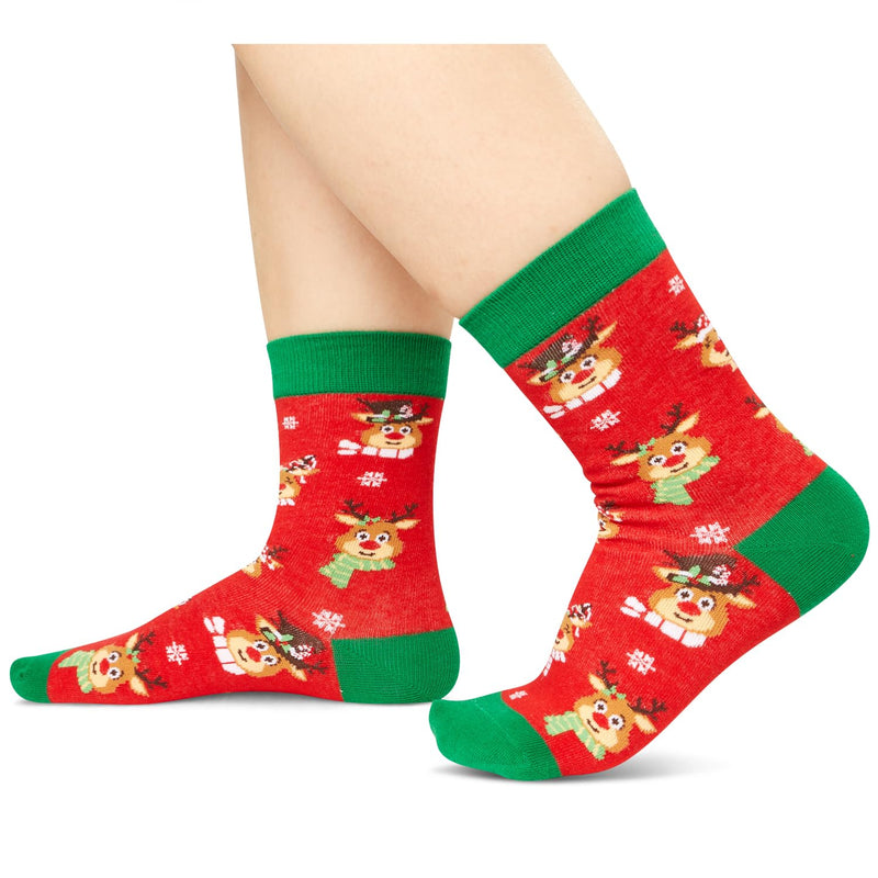 Christmas Gifts Stocking Socks for Women - Secret Santa Socks Xmas Stocking with Greeting Card for Teens, Christmas Stocking 4 Pack