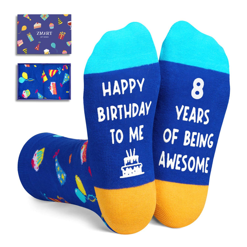 8th Birthday Gift Ideas Socks - Presents for 8 Year Old Girls Boys, Eight Year Old Gifts, Socks for Kids Age 8