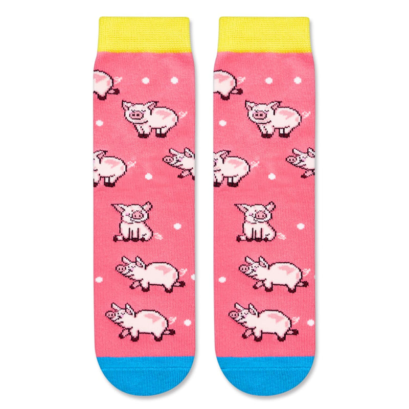 HAPPYPOP Cute Pig Gifts for Girls - Novelty Pig Socks Kids Pink Piggy Socks Pig Stuff for Pig Lovers