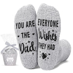 HAPPYPOP Fuzzy Gifts For Father - Funny Dad Father Socks, Funny Dad Gifts Father Gifts From Son Daughter