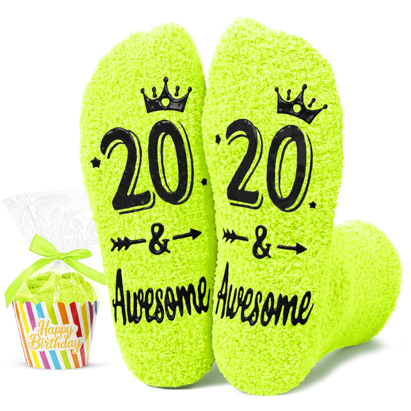 HAPPYPOP 20th Birthday Gifts Ideas - 20 Year Old Women Female Men, Birthday Gifts, Happy 20th Birthday Socks for Woman Girls Men