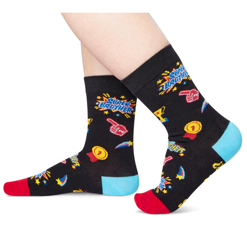 Crazy Socks For Boys - Fun Kids Socks, Little Brother Gifts, Best Brother Gifts From Sister