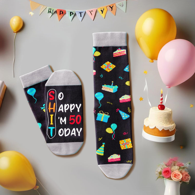 50th Birthday Gifts for Men - Socks for 50 Year Olds, 50th Birthday Socks, Gift Ideas for 50 Year Old Man Woman