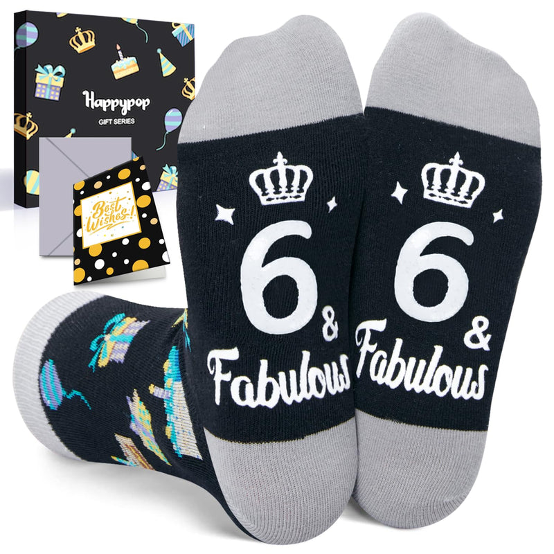 6th Birthday Gifts Ideas for Boys - Socks for Boys Girls Age 6, Six Year Old Gifts for Kids, Presents for 6 Year Olds, Birthday Gift Box with Greeting Card