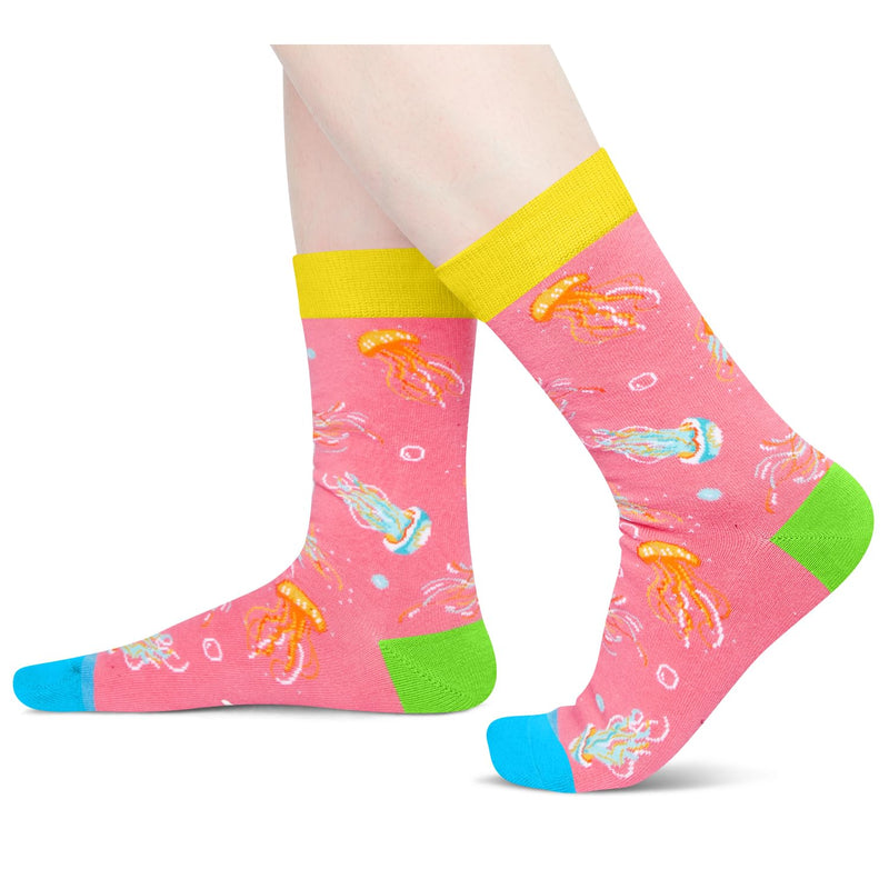 Jellyfish Gifts for Girls Women - Crazy Jellyfish Socks Ocean Gifts, Funny Jellyfish Socks Animal Socks