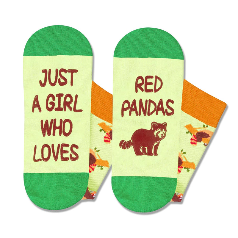 Funny Red Panda Socks for Women - Racoon Socks for Girls, Red Panda Socks Panda Racoon Socks Novelty Socks for Teenager Girls