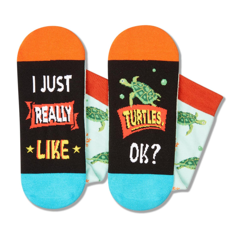 HAPPYPOP Turtle Gifts for Women Men - Crazy Sea Turtle Socks Ocean Gifts for Teens, Turtle Socks Animal Turtle Gifts