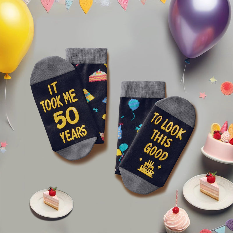 50th Birthday Gifts Ideas - Socks for 50 Year Olds, 50th Birthday Gifts for Him Her, Best Gifts for 50 Year Old Man Woman In Black