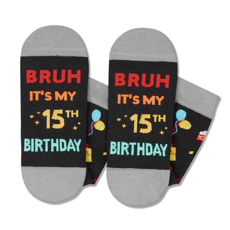 15th Birthday Gifts for Teens - Socks for Young Adults Age 15, Presents for 15 Year Old Boys and Girls, 15 Yr Old Gift Ideas