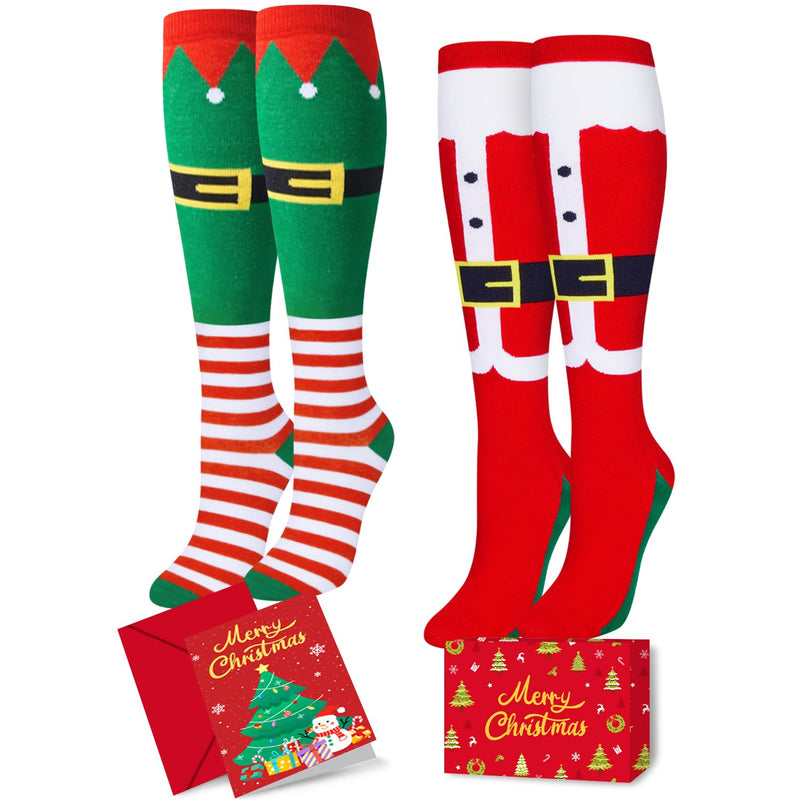 Christmas Gifts Stocking Socks for Teen Girls - Christmas Knee High Elf Socks Secret Santa Xmas Stocking Stuffers for Women