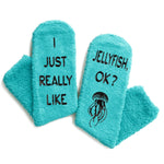 Fuzzy Jellyfish Gifts Ocean Marine Biology Gifts Socks for Women Teens Girls, Animal Lover Gifts, Jellyfish Socks Biology Ocean Socks