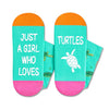 Funny Turtle Gifts for Women Girls; Sea Turtle Ocean Gifts, Turtle Socks Sea Animal Socks