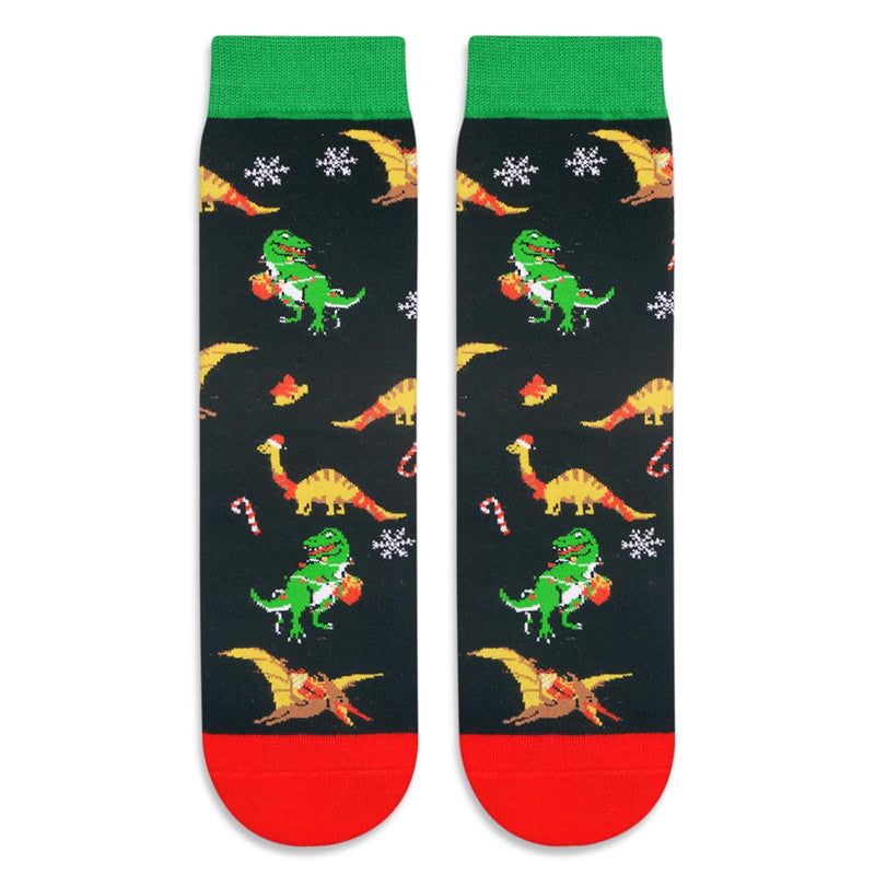 Christmas Gifts Stocking Socks for Teen Boys Girls - Dinosaur Socks Xmas Stocking Stuffers Age 6-9